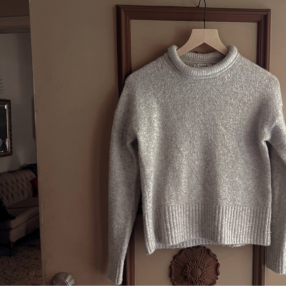 Grey Mock Turtle Neck Sweater - Picture 3 of 7